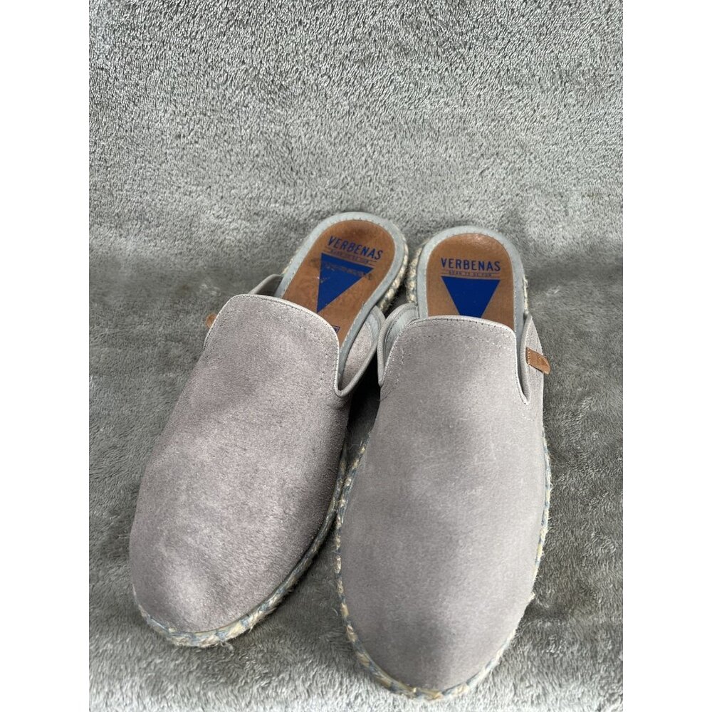 Verbenas Women’s 8 39 EU Shoes Gray Suede Leather Espadrille Flat Sandals Mules